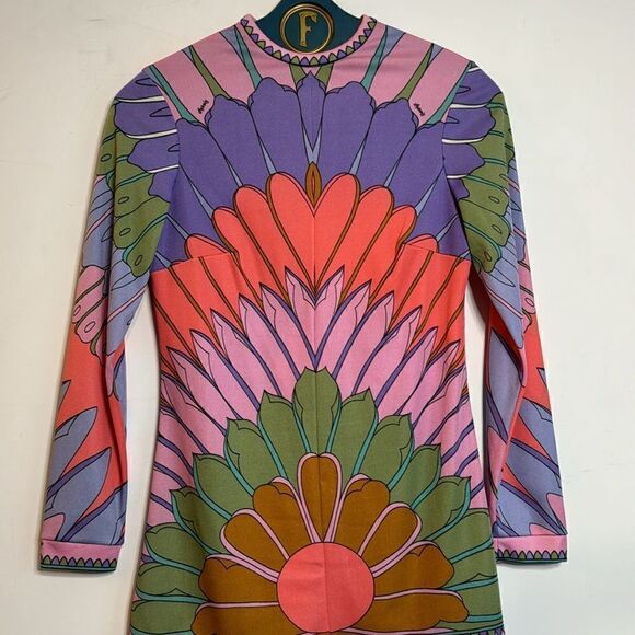 Vintage 1970s Aremis Psychedelic Floral Petal Print Top - S - Picture 2 of 6